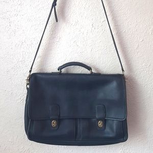 Coach Black Leather Briefcase | Prescott 5275 | Vintage from 1990s